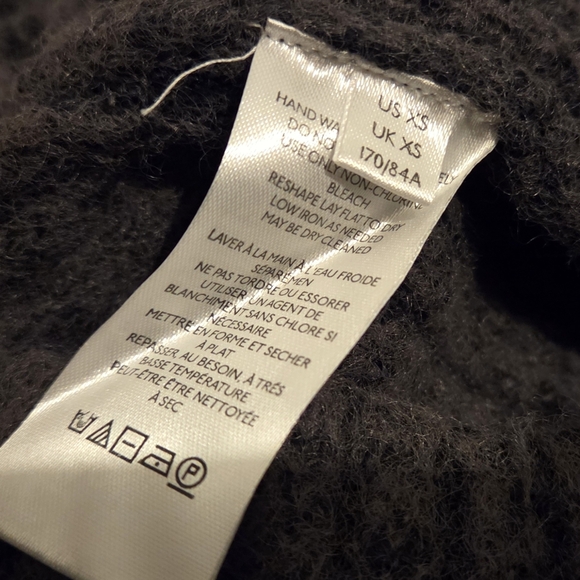 Free People Katie Ribbed Cropped Sweater Black Combo XS Puff Sleeve - Picture 7 of 8